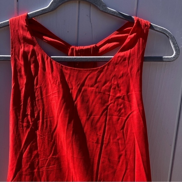 Alice + Olivia Red Orange Racerback Silk Blend Mini Dress Large - Picture 3 of 7